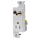 Bryant Electric RJ650WTR tradeSELECT JLOAD Tamper-Resistant Multimedia Outlet with Cat. 5e Jack and Coax F-Connector, Loaded, 15A, 125V, White