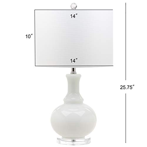 Lámpara de mesa blanca moderna de vidrio 28 pulgadas miniatura 3