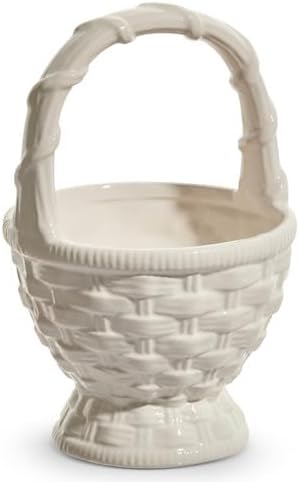Ceramic Basket, White - 7.5" (4501602)