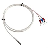 Für Pt100 Sensorsonde, Edelstahl-Dreidraht-Thermistor, A-Grade-Genauigkeits-Detektor für industrielles Eintauchen, für HVAC-Heizelement, wasserdichter Metallstab (1,5 Meter)