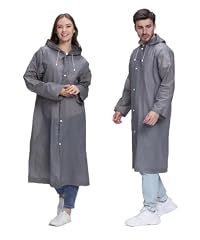 welsberg 2x poncho impermeabile con cappuccio e maniche impermeabili riutilizzabili per adulti unisex, taglia unica, Giacche resistenti all'acqua, argento