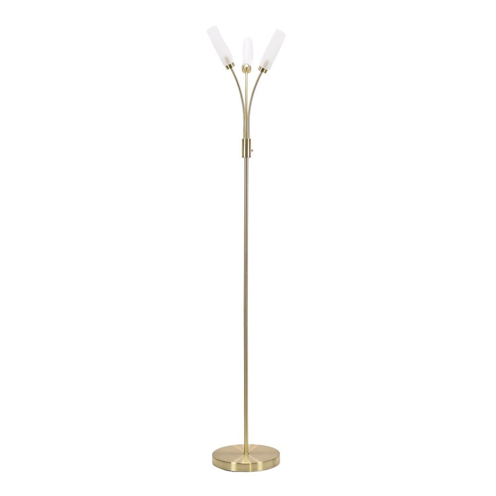 ValueLights | 3 Way Curved Arm Brushed Gold Floor Lamp | Floor Lamps & Torchieres, Home Décor & Improvement Essential
