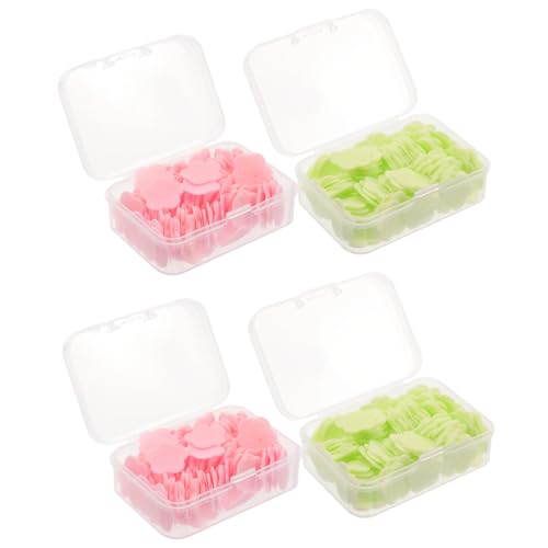 TOGEVAL 4 Boxes Portable Travel Soap Sheets Bulk Disposable Soap for Hand Washing and Body Cleansing Safe Skin-friendly Material Lightweight and Compact for Outdoor and Everyday Use