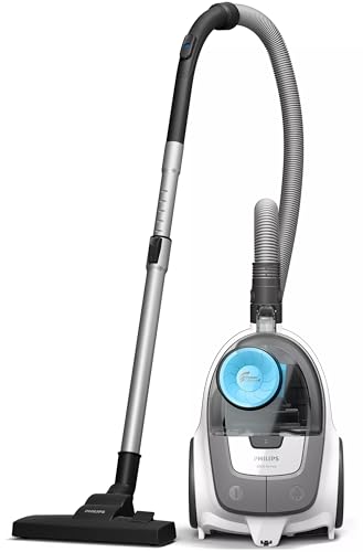 Philips Bagless Vacuum Cleaner 2000 Series - 1800W 360W Suction Power Super Clean Air Filter PowerCyclone 4 Multi-purpose nozzle Arctic White & Sky Blue - XB2023/61