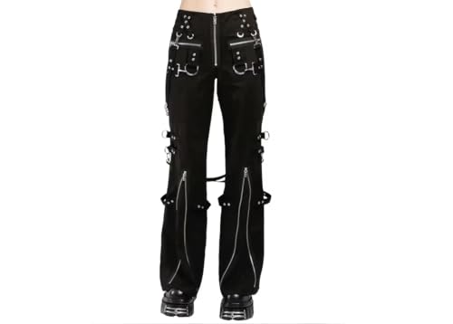 Fashion Gothic Pant Cyber Chain Goth Jeans Punk Rock Black Gothic Vintage Cotton Pant2