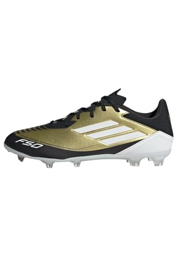 adidas Unisex adulto F50 LEAGUE MESSI Football boots Firm Ground, Gold Metallic / Cloud White / Core Black, 40 EU