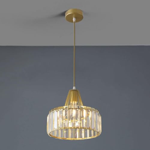 Suspension en cristal moderne ajustable, solution lumineuse dorée pour hall et salon