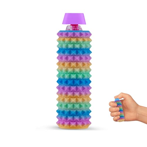 Image of Distractibles Spike Roller Clicker, Tactile Pain Stim Fidget with Clicker Switch, Pain Stimulation Roller with Lanyard (Rainbow)