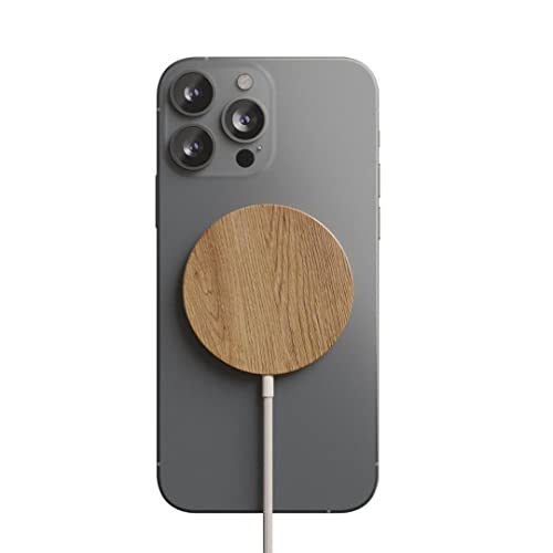 Chargeur sans fil en bois pour recharger smartphone Qi chêne