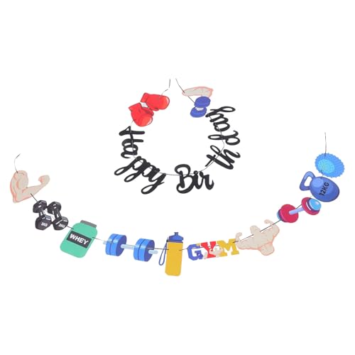 HOUDERCO Sport Geburtstagsdeko Banner aus Papier mit Einzigartigem Design und Leichten Materialien für Persönliche Trainingsräume und Gruppenkurse