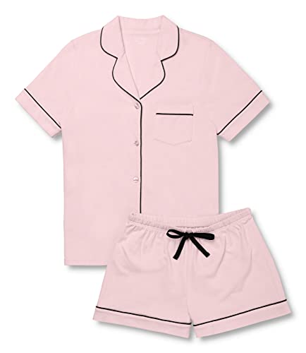Pajamagram Pajamas For Women Cotton - Ladies Pajamas Short Set, Pink, M, 10-12 #TOP14