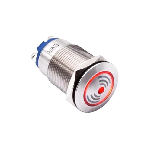 19mm 22mm impermeable Flash Led interruptor de zumbador de Metal 12V 24V 220V indicador intermitente alarma sonido fuerte rojo verde amarillo zumbador(19mm,GREEN LED_AC DC 6-24V)