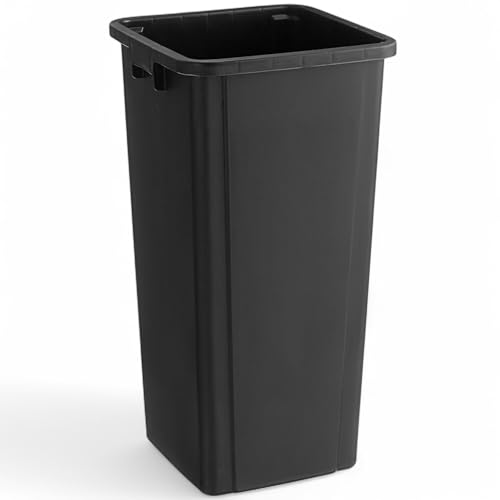 Image of 23 Gallon Black Square Trash Can, Plastic, Commercial Use