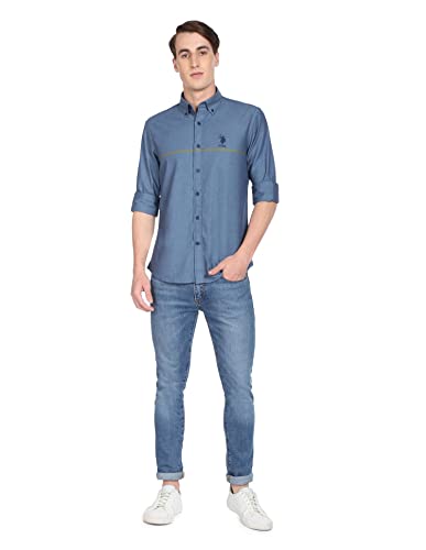 Image of U.S. Polo ASSN. Men's Cotton Striped Slim Fit Shirt