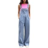 Pantalones vaqueros con peto para mujer, M