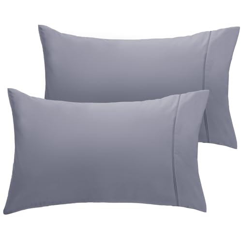 LuxClub 4 PC Cal King Size Sheet Set, Breathable Luxury Bed Sheets, Deep Pockets 18" Wrinkle Free Cooling Machine Washable Hotel Bedding (Striped Light Grey)