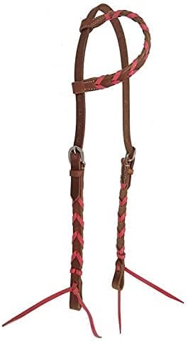 Showman Argentina Cow Leather Single Ear Headstall w/Colored Lacing