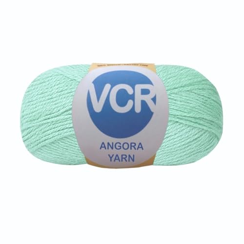 Image of VCR Very Light Blue Angora Knitting Yarn, Pack of 1, 100 Grams Hank, 256 Meters Length, 80% Flurry - 20% Acrylic Polyamide Soft Ball for Crochet and Knitting, Suitable for Baby Blankets