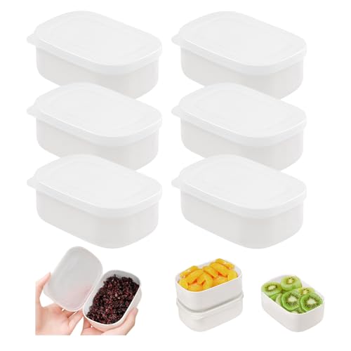 YZROHYI 6 Piezas Recipientes Plastico para Alimentos Pequeñas 280 ML,Recipientes Herméticos Cocina,Envases Comida para Congelar,Contenedores de Alimentos,Cajas de Almacenaje Comida,Food Container