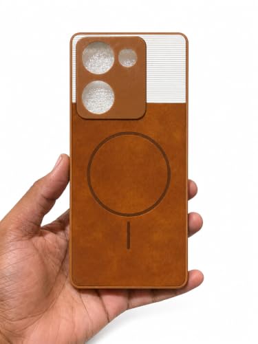 Image of Bintage 2in1 Hard Slim Back Case | Soft Border Camera Protect | Dual PU Leather Finish Back Cover Compatible for Vivo Y300 Plus 5G - White & Brown