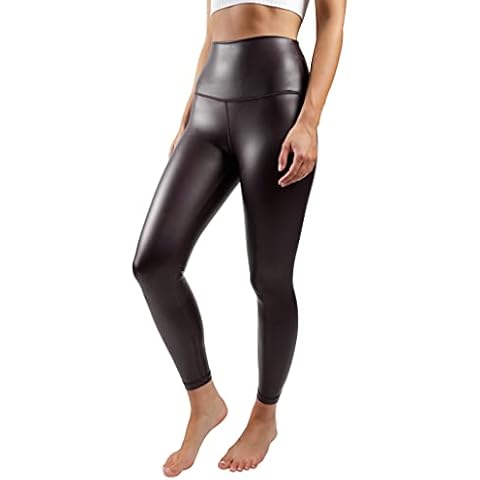 90 Degree By Reflex High Waist Faux Leather Leggings Cover