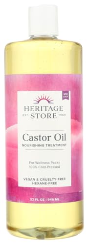 Pack of 3 x Heritage Products Castor Oil Hexane Free - 32 fl oz