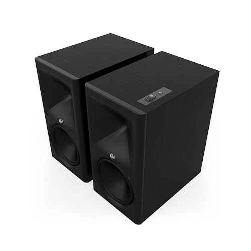 Image of Klipsch The Nines II Dolby Atmos 8 inch Powered Speakers Ebony (Pair)