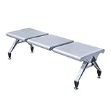 3Seat Recept Bench PU Leder Lobby Stuhl Armlehne Freie Bürositzgelegenheit Wartezimmer Fell für Verbot Krankenhäuser Schulen Kliniken & öffentliche Räume (Metallic)