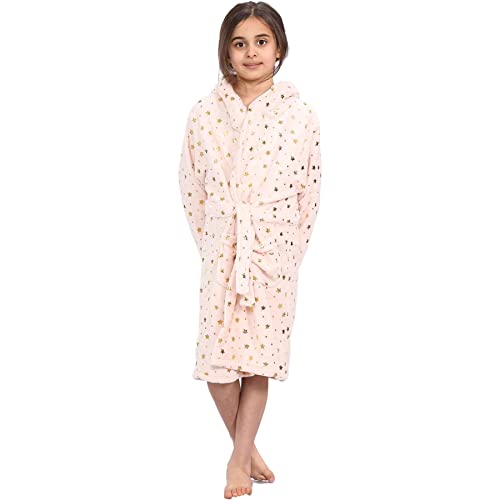 A2Z 4 Kids Unisex Super Soft 3D Unicorn Lilac Stars Animal Detail - Bathrobe Unicorn Golden Stars_2-3