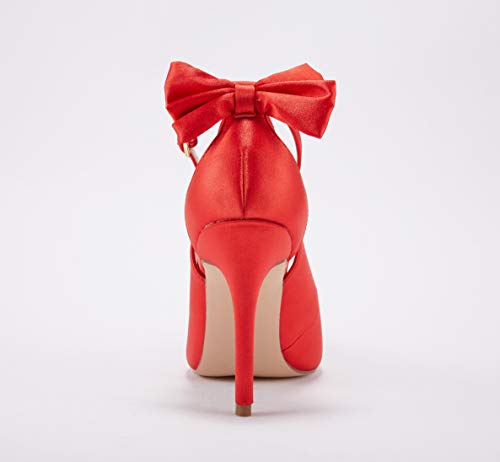 Image of Fashare Womens High Heels Bow Tie Back Sexy Stiletto Ankle Strap Wedding Dress Pumps Shoes