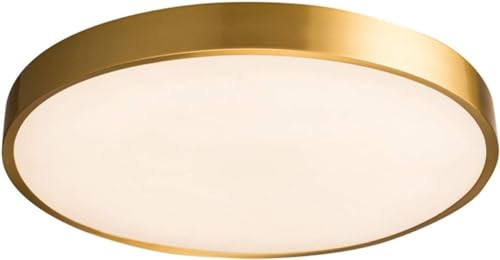 Plafonnier à LED de luxe en laiton finition ronde pour un éclairage intérieur raffiné