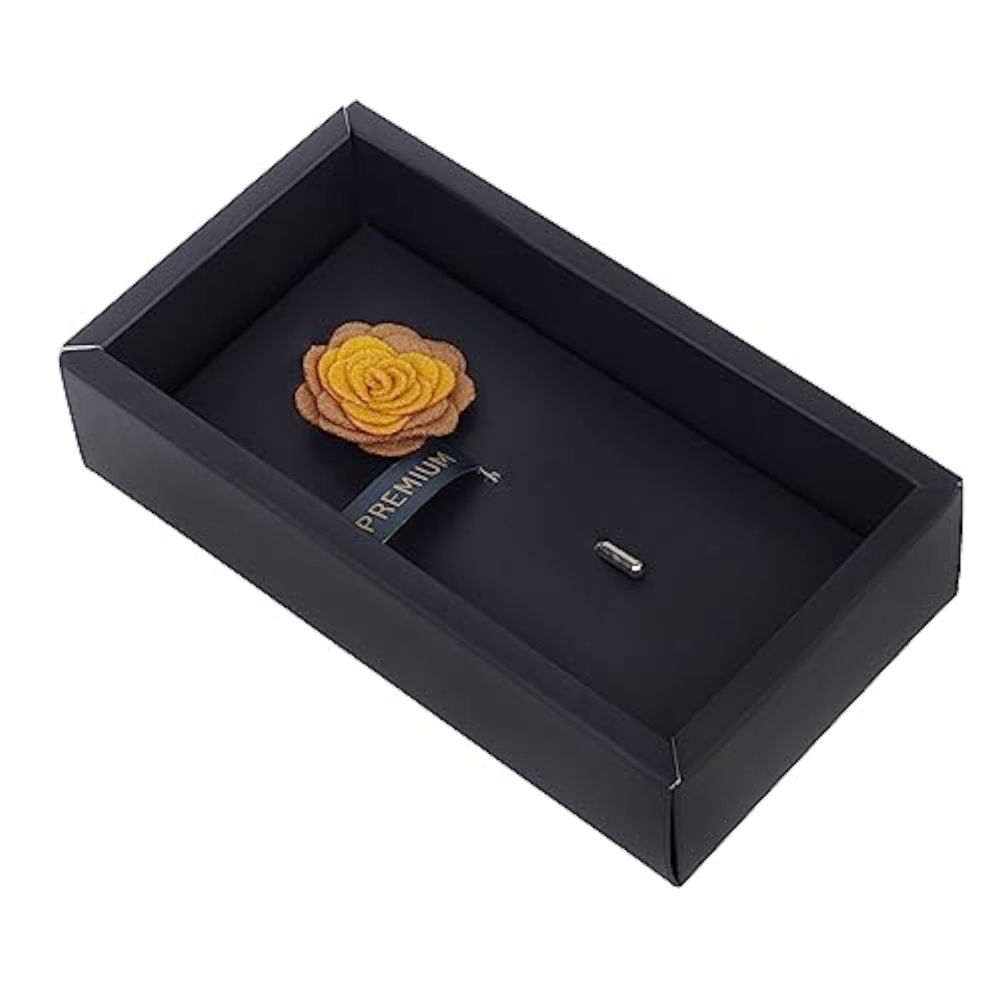 Men's Yellow Graceful Bloom Brooch, Stylish Floral Pin