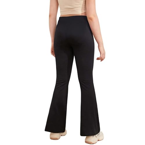 viehunt Girls Crossover High Waisted Flare Leggings Bootcut Solid Full Length Cute Yoga Pants3