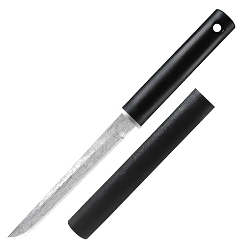 Image of Multifunctional Fruit Knife, Paring Knife Stainless Steel Professional Kitchen Knives with Ergonomic Black Handle for Fine Cutting Tasks (Pack of 1, Black)