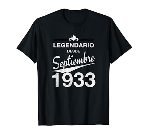 90 cumpleaños Nacido en Septiembre de 1933 Vintage 90 años Camiseta
