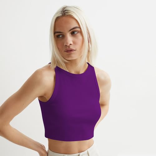 Image of KERI PERRY Tops for Women Crop Top for Women's Tank Activewear Tee Sports Western Casual Cotton Camisole Pack of 3 Combo