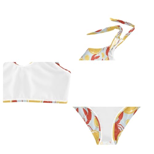 Wusikd Red Lobster Girls Swimsuits Two Piece Lemon Slices Swimwear Bikini Set for for Girls Size 3T4
