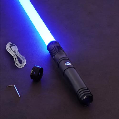 Image of VEVOR Light Sword, 40 inch Light up Sword with 12 RGB Colors, Mute Mode and Realistic Handle, Rechargeable Light Up Toy for Adults and Kids, Christmas Day, Halloween Cosplay, Birthday, Black