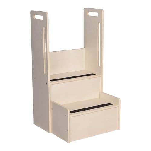 Angeles I Can Reach Steps with Handles, Birch Toddler Tower, Kitchen Helper Stool for Kids, No Assembly Required