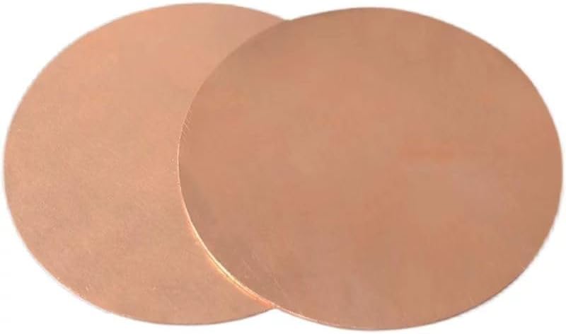 2Pcs Pure T2 Copper Sheets, 1.5mm Thick x 10-80mm Diameter Round Discs for Electrical Repair, Crafts, EMI Shielding(1.5x15mm)