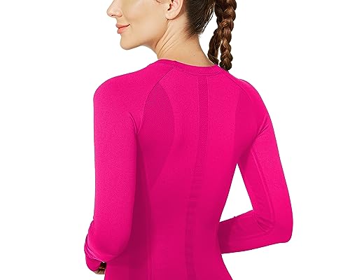 Image of MathCat Workout Shirts for Women Long Sleeve, Workout Tops for Women, Quick Dry Gym Athletic Tops,Seamless Yoga Shirts XS-XL