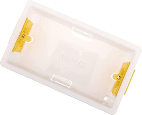 Litt up 2 Gang Dry Lining Back Box/Pattress Box with Adjustable Lugs 35mm - White, Premium Quality Strong Box