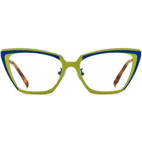 Image of FONEX Colorful Pure Titanium Glasses Frame Women Retro Round Eyeglasses