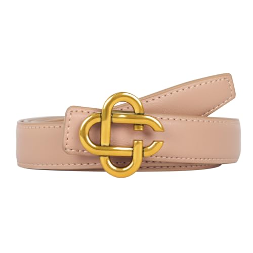 Image of Aurolran Women's Leather Belt with Buckle - Ideal for Dresses, Jeans, and Coats