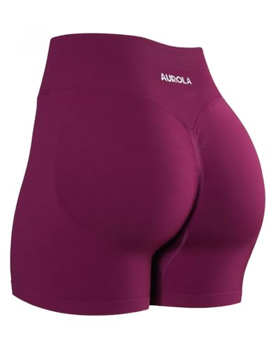 Image of AUROLA Influence Workout Shorts for Women,2.5 3.5 4.5 5.5 6.5 No Roll Up Squat Proof Scrunch Seamless Compression Gym Short