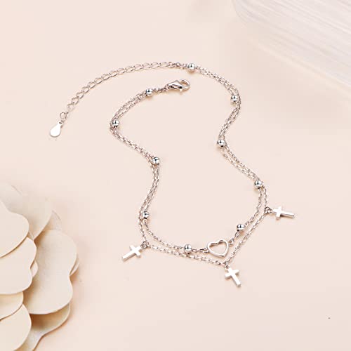 Image of S925 Sterling Silver Anklet for Women Adjustable Plus Foot Ankle Bracelet