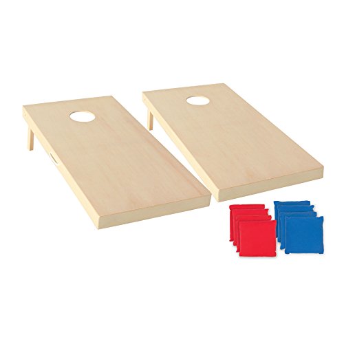 Triumph Sports 2x4 and 2x3 Solid Wood Premium Cornhole Sets - LED Options Available - 8 Bean Bag Toss Bags and Cornhole Boards Included