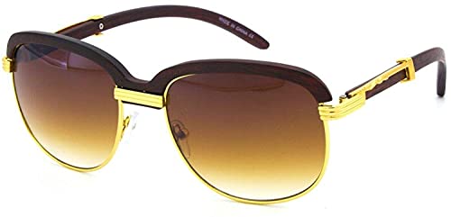 Elite WOOD Art Clear Lens Eyeglasses Unisex Vintage Fashion Aviator Sunglasses (3 PACK: Cherry Clear - Brown - Brown Clear)3