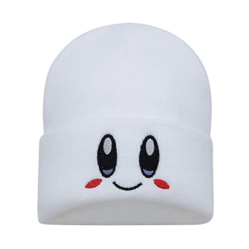 Zgboaht Winter Knit Hat for Men Women Internet Celebrity Beanie Hats Happy Face Watch Caps Embroidery Skull Cap