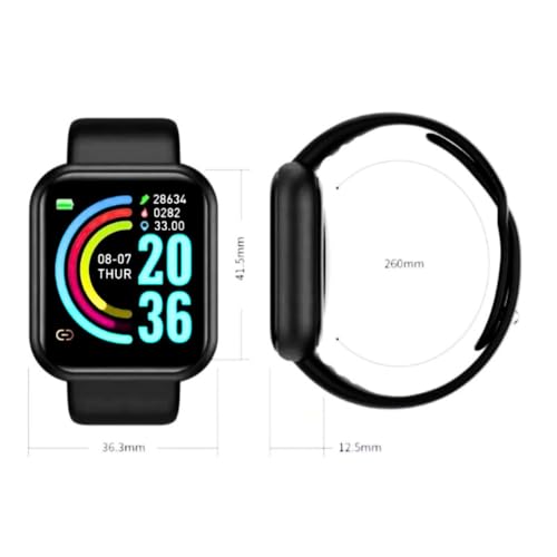 Relogio Smartwatch D20 inteligente Digital com Monitor Cardíaco, Tela Colorida, Funções Fitness e No